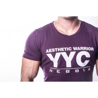 NEBBIA Atheltic Logo tričko 730 - Burgundy