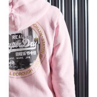 Superdry dámská mikina NYC Photo - Růžová