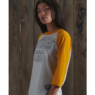 Superdry dámské tričko Baseball - Žlutá