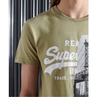 Superdry tričko Vintage Logo NYC Photo - Zelené