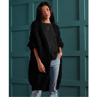 Superdry dámský prodloužený kardigán Oversized - Černý