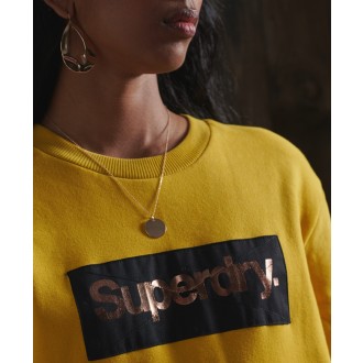 Superdry dámská mikina Core Logo Patina Crew - Žlutá