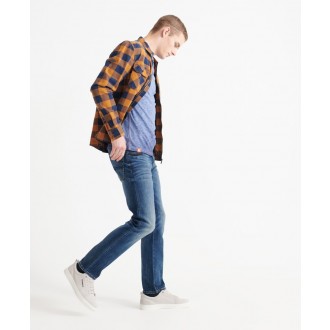 Superdry pánské triko Organic Cotton Low Roller - Námořnická modrá