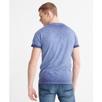 Superdry pánské triko Organic Cotton Low Roller - Námořnická modrá