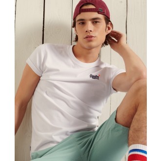 Superdry pánské triko Organic Cotton Vintage Embroidered - Bílá