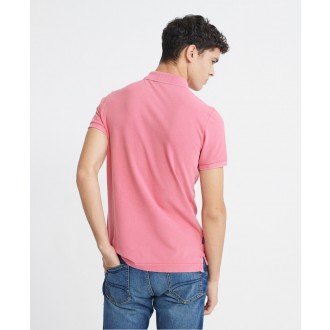 Superdry pánské triko Organic Cotton Vintage Destroyed Pique Polo - Růžová