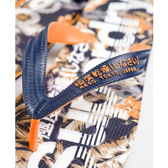 Superdry pánské žabky Scuba All Over Print - Tmavěmodrá