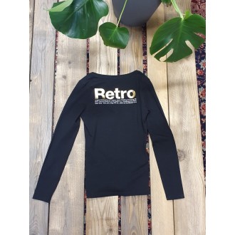 Retrojeans dámské triko s dlouhými rukávy ARIANA LONG - Černá