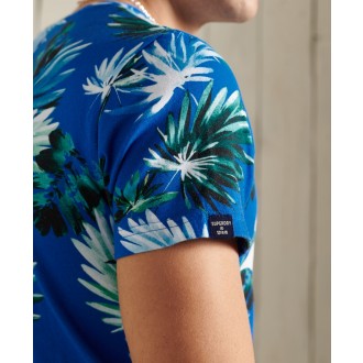 Superdry pánské triko Vintage Logo All Over Print - Modrá