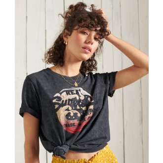 Superdry dámské triko Vintage Logo Itago - Černá