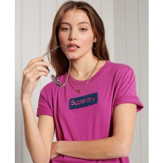 Superdry dámské triko Core Logo Workwear - Fialová