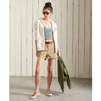 Superdry dámská mikina Vintage Logo Itago Zip Brushed - Krémová