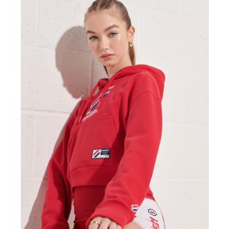 Superdry dámská mikina Sportstyle Classic Boxy - Červená