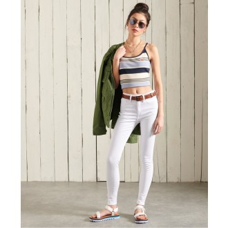 Superdry dámské riflové kalhoty High Rise Skinny Jeans - Bílá