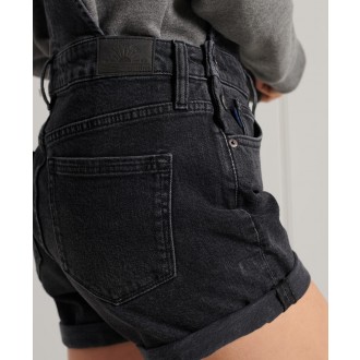 Superdry dámské riflové krátké kalhoty Utility Dungaree - Černá