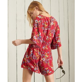 Superdry dámské plážové šaty Beach - Červená