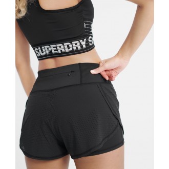 Superdry dámské sportovní kraťasy Training Lw Double Layer - Černá