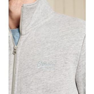 Superdry pánská mikina Vintage Logo Embroidered Zip - Šedá