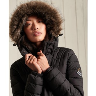Superdry dámský zimní kabát Super Fuji Jacket - Černá