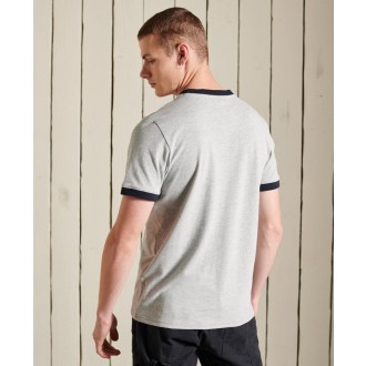 Superdry pánské tričko Core Logo Ac Ringer - Šedá