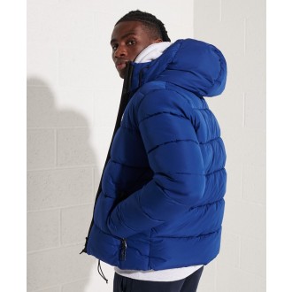 Superdry pánská bunda Hooded Sports Puffer - Námořnická modrá