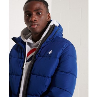 Superdry pánská bunda Hooded Sports Puffer - Námořnická modrá