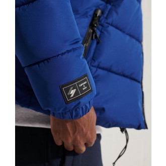 Superdry pánská bunda Hooded Sports Puffer - Námořnická modrá