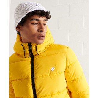 Superdry pánská bunda Hooded Sports Puffer - Žlutá