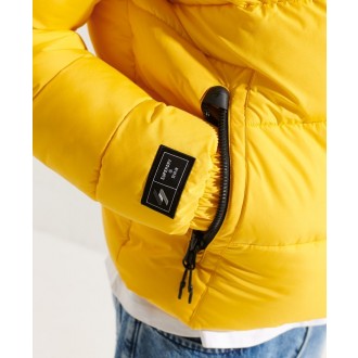 Superdry pánská bunda Hooded Sports Puffer - Žlutá