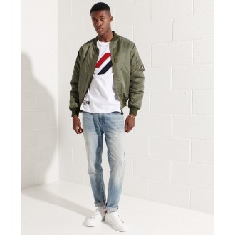 Superdry pánské tričko s dlouhým rukávem Sportstyle Logo Che - Bílá