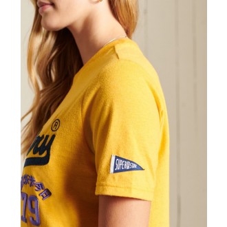 Superdry dámské tričko Vl Source - Žlutá
