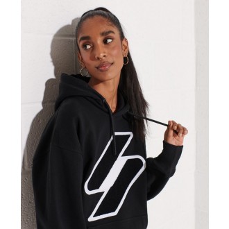 Superdry dámská mikina Sportstyle Logo Che Os - Černá