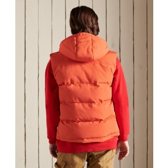 Superdry pánská zimní vesta Hooded Everest - Oranžová