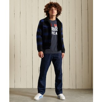 Superdry pánské tričko Vintage Logo American - Tmavěmodrá