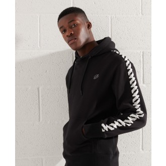 Superdry pánská mikina Sportstyle Logo Tape - Černá
