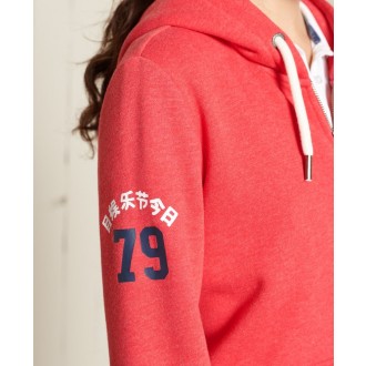 Superdry dámská mikina Vl Source Zip - Červená