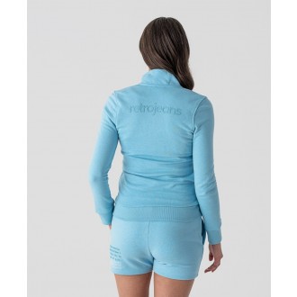 Retrojeans dámská mikina ERINA ZIP - Světlemodrá