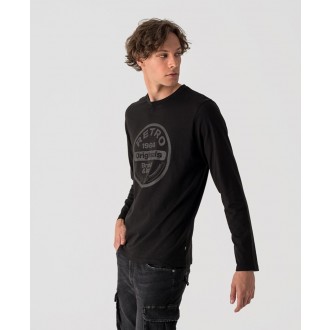 Retrojeans pánské tričko s dlouhým rukávem ETNA - Černá