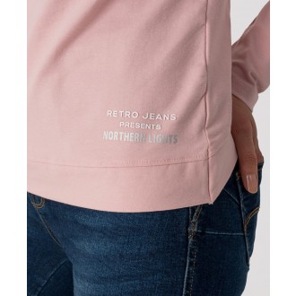 Retrojeans dámské dlouhorukávové triko MARION - Růžová