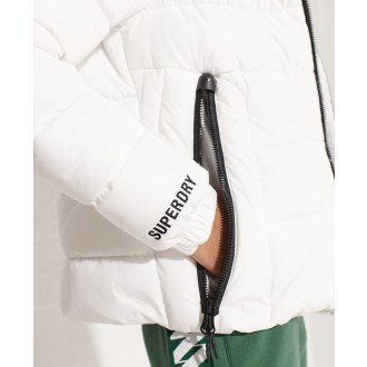 Superdry dámská zimní bunda Hooded Spirit Sports Puffer - Bílá