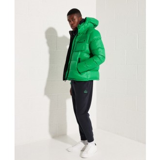 Superdry pánská zimní bunda Mountain Hooded Down - Zelená