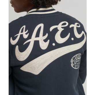 Superdry pánská bunda Collegiate Jersey Bomber - Námořnická modrá