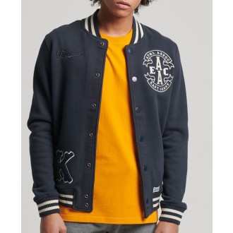 Superdry pánská bunda Collegiate Jersey Bomber - Námořnická modrá
