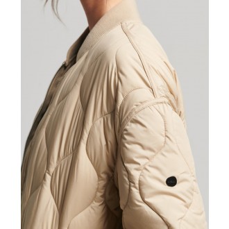 Superdry dámská bunda Studios Longline Quilted - Šedá