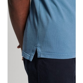 Superdry pánské triko Organic Cotton Vintage Destroy Polo - Modrá