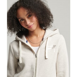 Superdry dámská mikina Vintage Script Style College Zip - Světle šedá