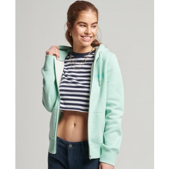 Superdry dámská mikina Organic Logo Vintage Logo Zip - Zelená