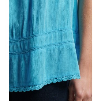 Superdry dámské tílko Vintage Breach Cami - Modrá