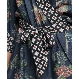 Superdry dámské šaty Vintage Kimono - Námořnická modrá