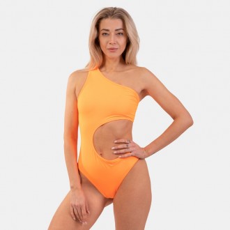 NEBBIA Asymmetric monokini na jedno rameno 458 - Oranžové